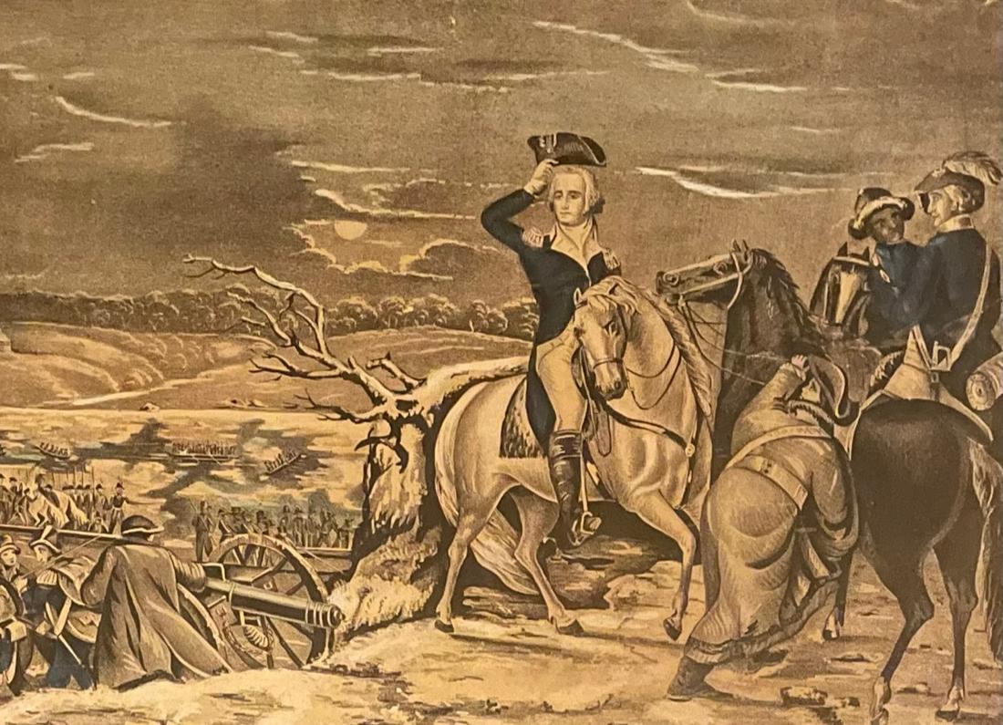 CURRIER AND IVES / GEORGE WASHINGTON CROSS DELAWARE / LITHOGRAPH (1 of 6)