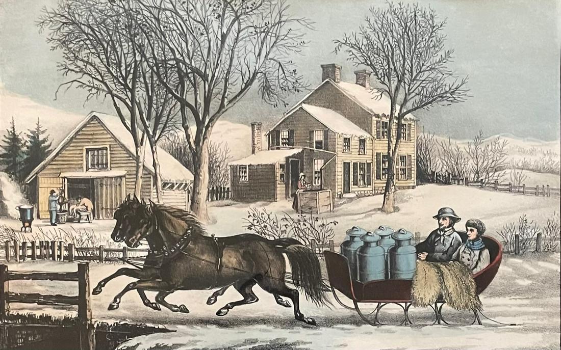 CURRIER AND IVES /MORNING IN THE COUNTRY / LITHOGRAPH (1 of 5)