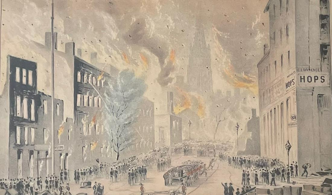 CURRIER AND IVES / VIEW OF THE GREAT CONFLAGRATIO NY / LITHOGRAPH (1 of 6)