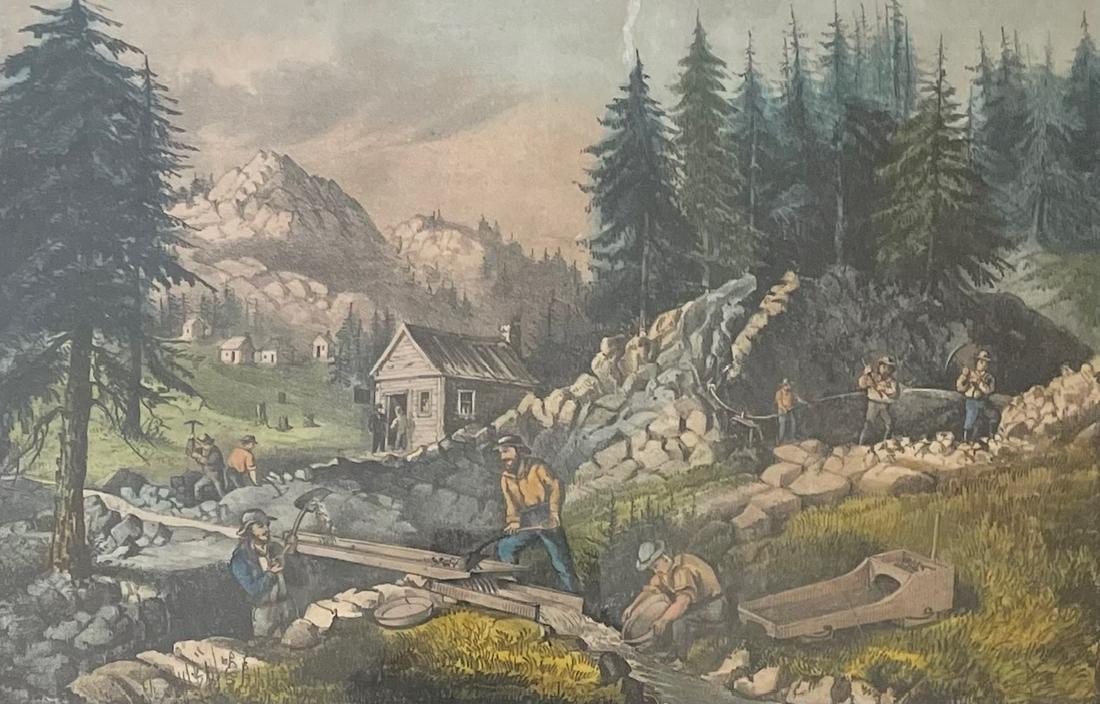 CURRIER AND IVES /GOLD MINING IN CALIFORNIA / LITHOGRAPH (1 of 6)