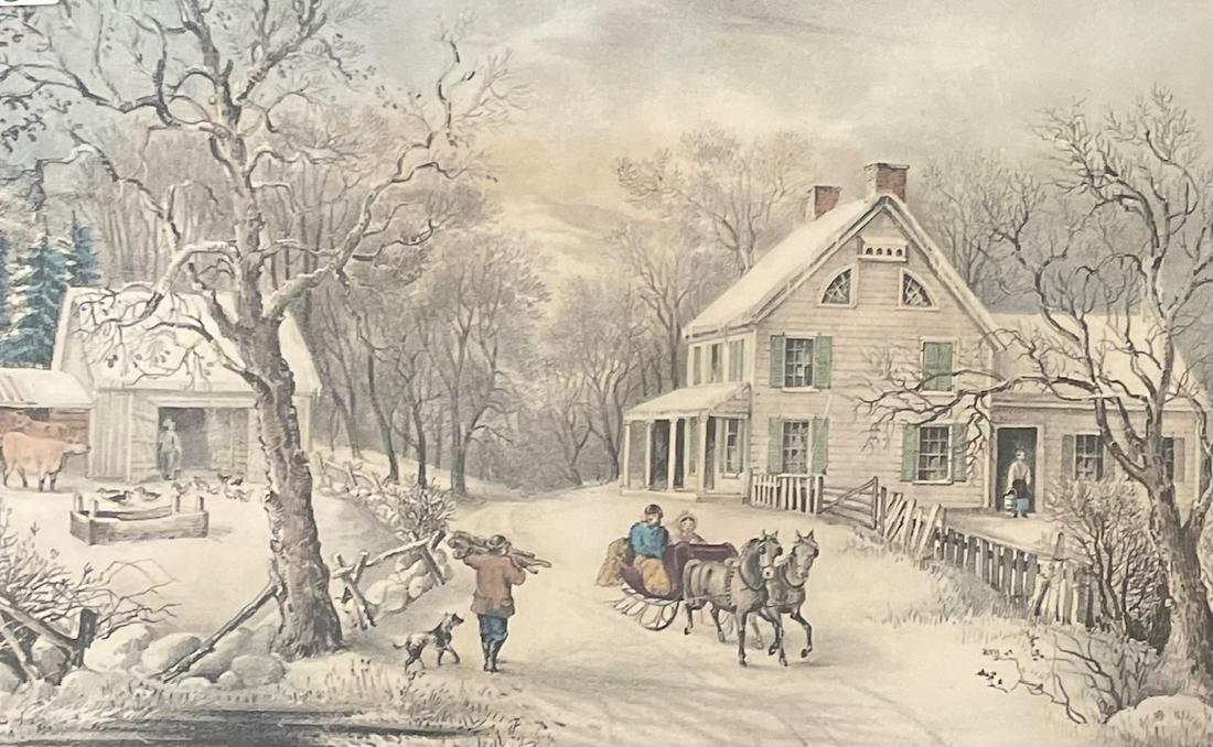 CURRIER AND IVES / AMERICAN HOMESTEAD WINTER / LITHOGRAPH (1 of 7)