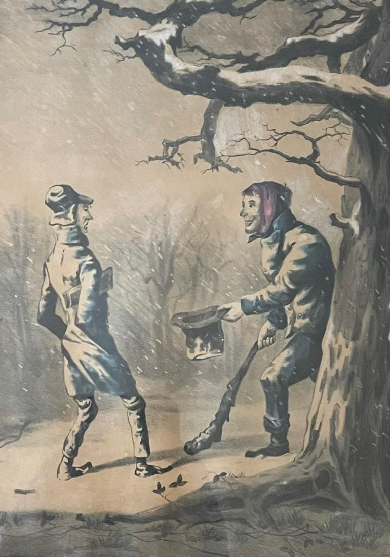 CURRIER AND IVES / HAPPY NEW YEAR / LITHOGRAPH (1 of 5)