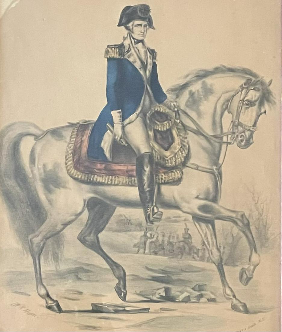 CURRIER AND IVES / GEORGE WASHINGTON CROSSING DELEWARE/ LITHOGRAPH (1 of 5)