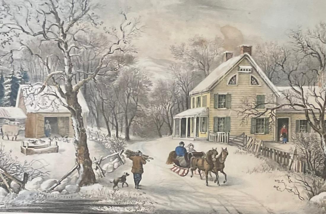 CURRIER AND IVES / AMERICA HOMESTED WINTER/ LITHOGRAPH (1 of 6)