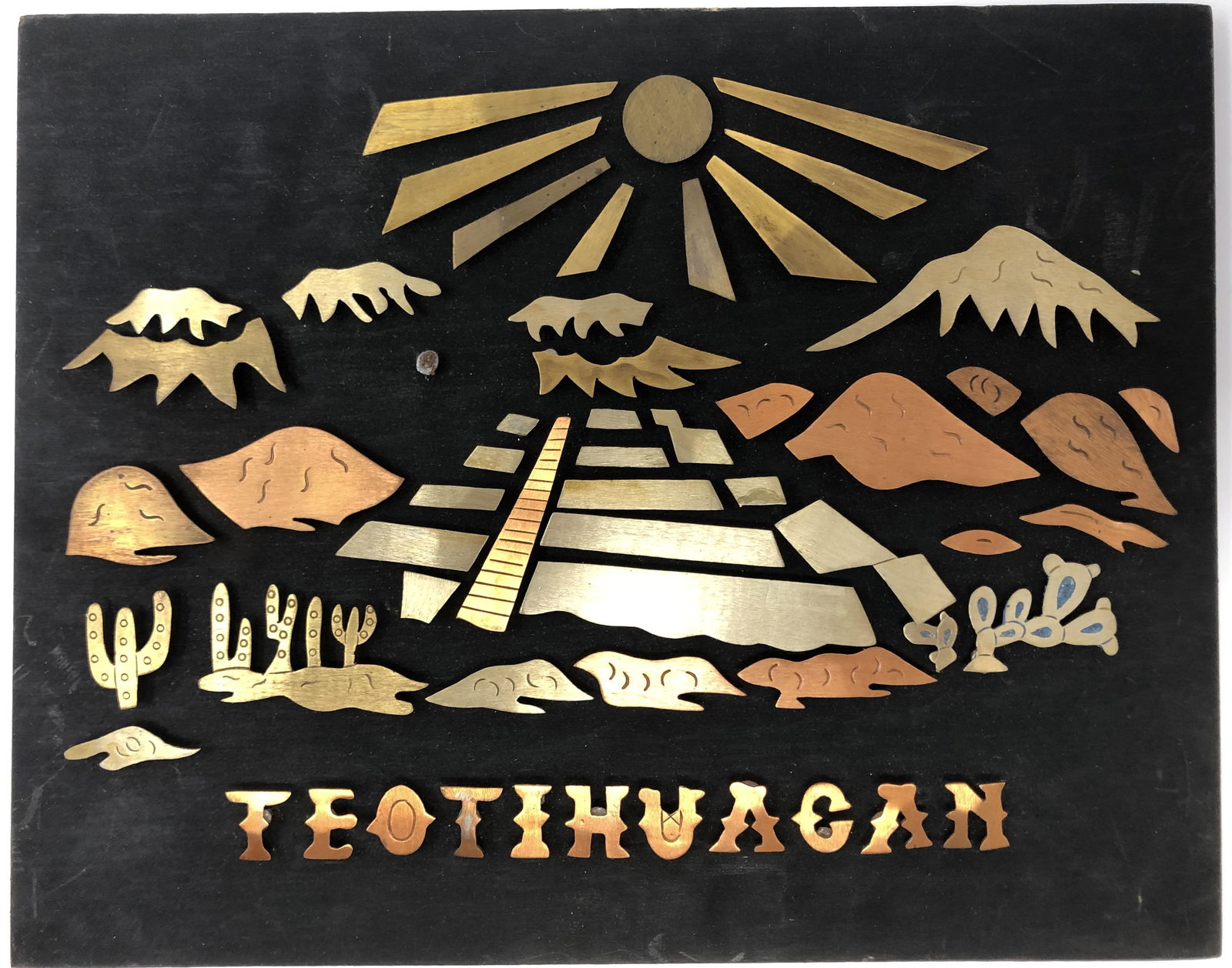 Vintage Pre Columbian Inca Icon symbol on board (1 of 2)