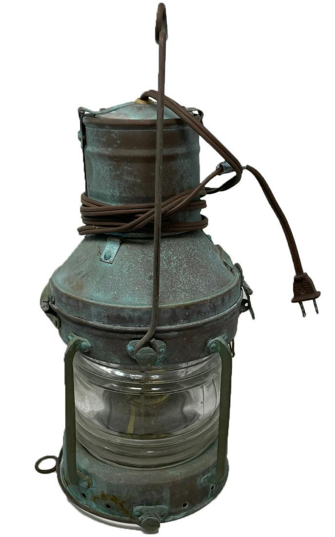 OLD VINTAGE Maritime Lantern 13 H X 7 W. Material: metal/ Glass. (1 of 6)