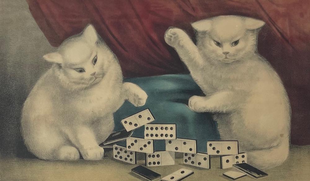 Litho, Currier & Ives, My Little White Kitties (1 of 6)