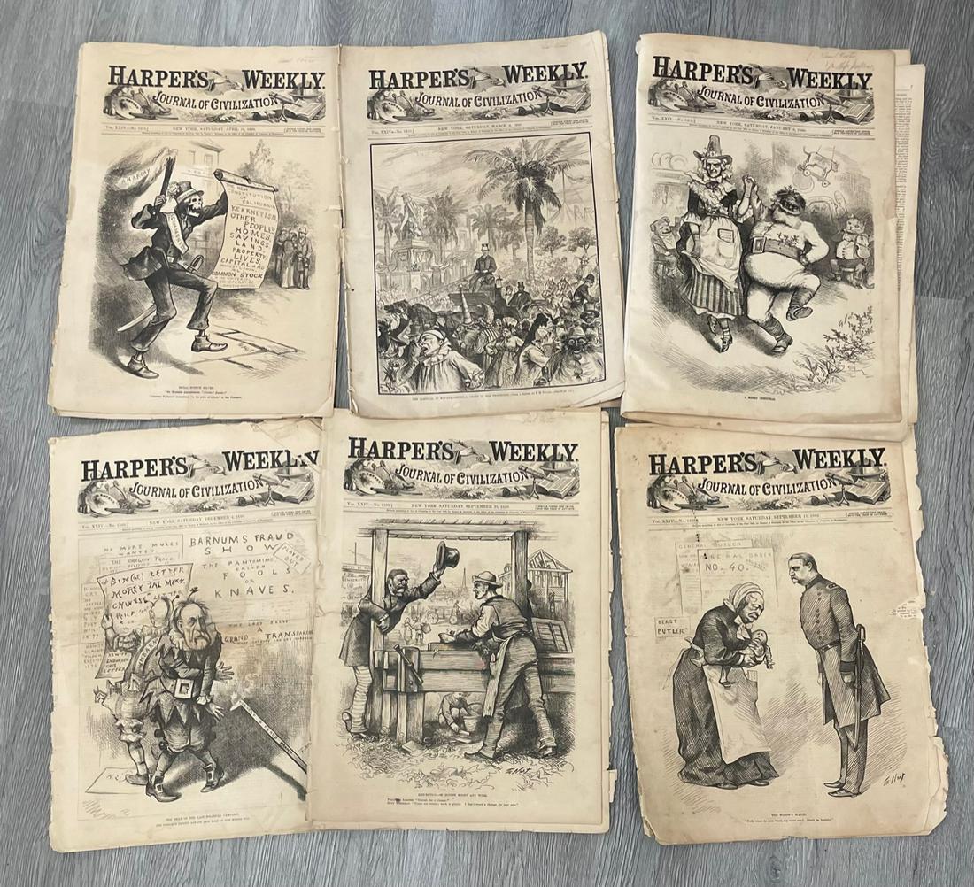 Harper's Weekly, 1/3/1880, 3/6/1880, 4/10/1880, 9/11/1880, 9/25/1880 & 12/4/1880: Description: Harper's Weekly, 1/3/1880, 3/6/1880, 4/10/1880, 9/11/1880, 9/25/1880 & 12/4/1880; Material: Paper