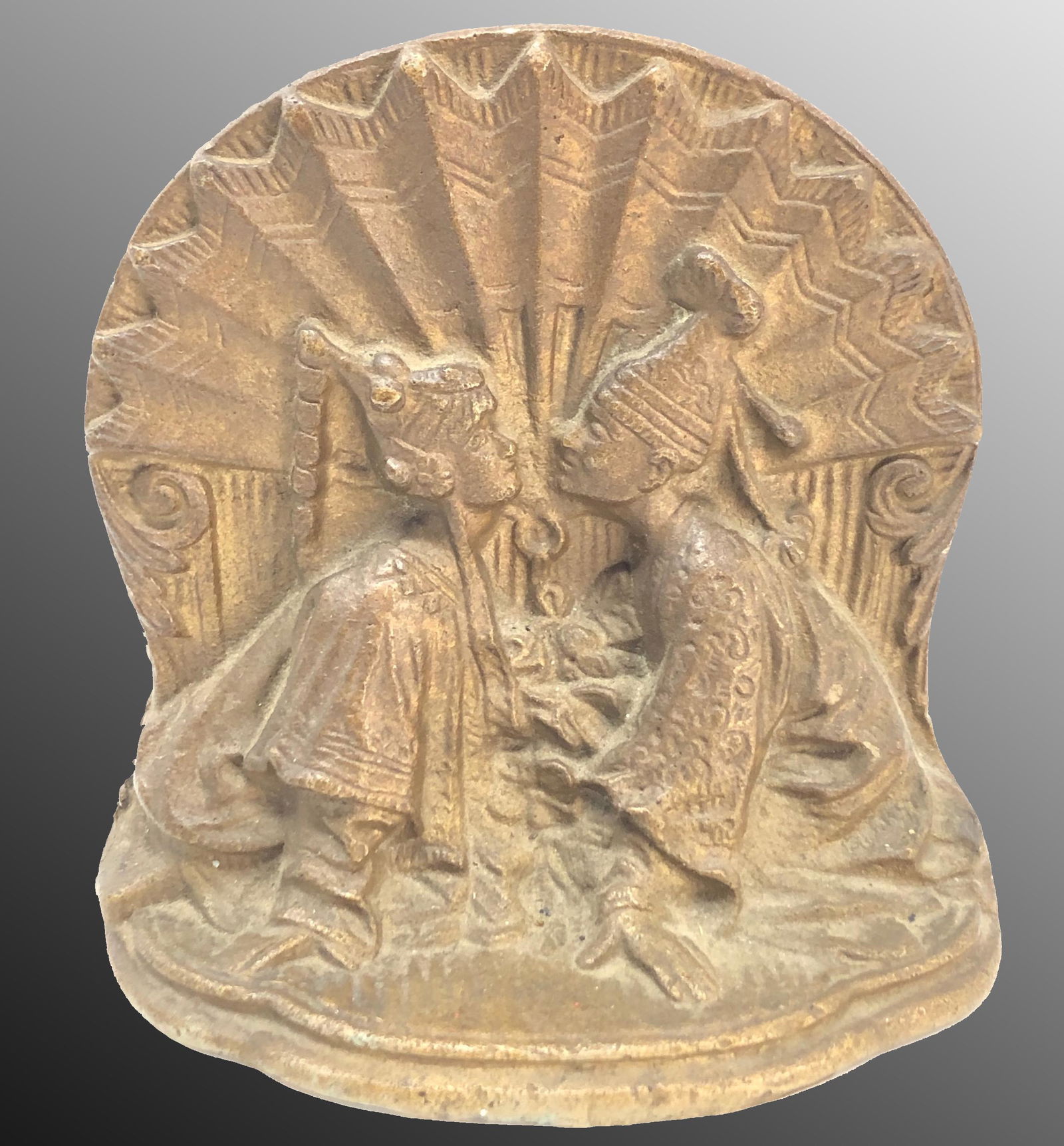 Vintage Solid Cast Bronze Bookend (1 of 4)