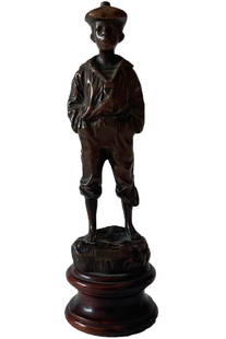 Signed Waclaw Bernard Szczeblewski Boy Bronze statue: Description: Signed Waclaw Bernard Szczeblewski (1888- 1956) Boy Bronze statueMeasurement approximate: 7” with stand. / Stand: 1.5” Material: Bronze