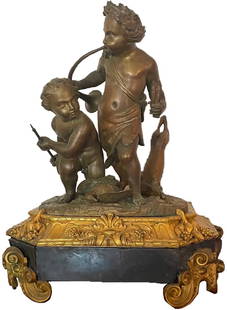 Antique 19th century French Bronze sculpture: Description: Antique 19th century French Bronze sculpture Measurement approximate: 15 x 12” Material: Bronze/ Marble