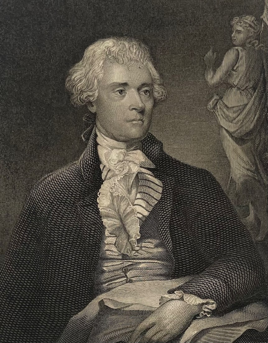 Thomas Jefferson Engraved by T. House: Description: Thomas Jefferson Engraved by T. House; Measuremnts: 7.5x5 inches