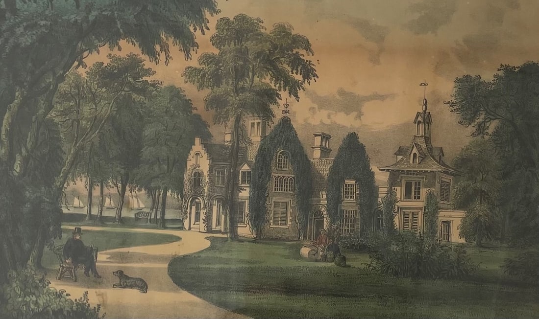 Litho, Currier & Ives, Sunnyside - On the Hudson (1 of 8)