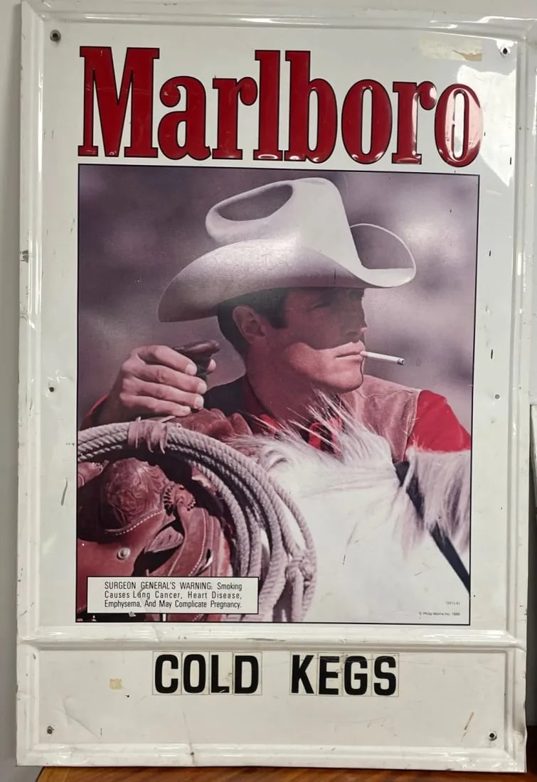 Large Advertising Marlboro man / Philip Morris  sign (1 of 3)