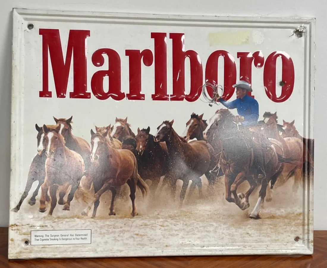 Large Advertising Marlboro man / Philip Morris  sign (1 of 3)