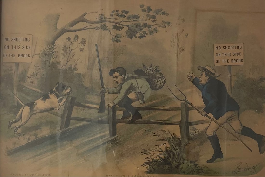 Litho, Currier & Ives, Between Two Fires (1 of 7)