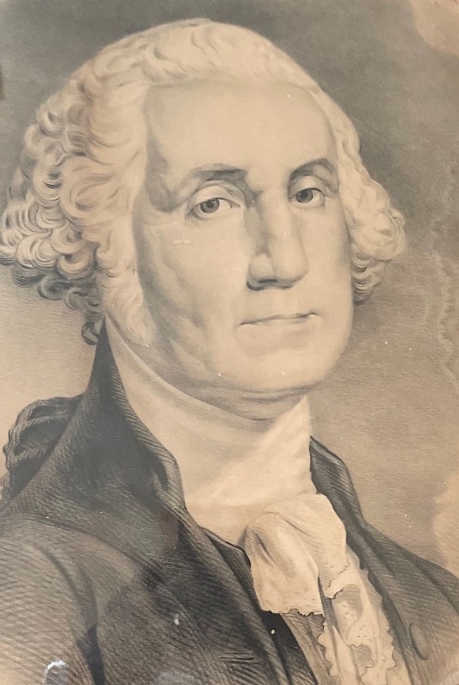 Litho, Currier & Ives style, George Washington (1 of 3)