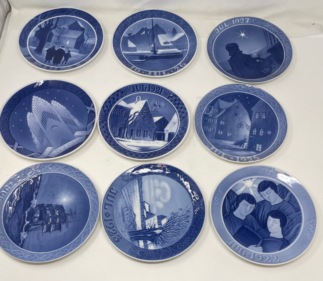 Set of 9 Royal Copenhagen Plates Jul 1921-1929 (1 of 5)