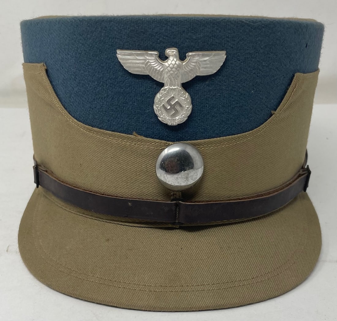 Original German WWII SA STORM TROOPER KEPI TAN WITH BLUE (1 of 4)