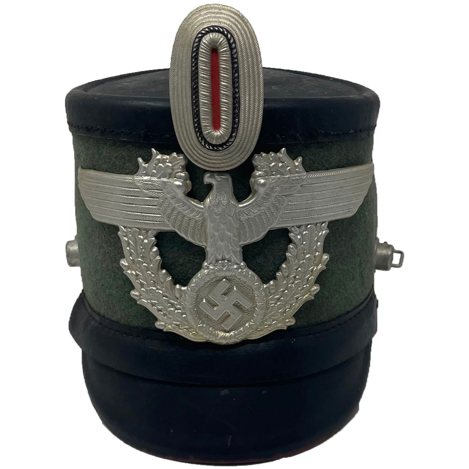 Original German WWII Late pattern Metropolitan Police Shako by EREL. (1 of 6)
