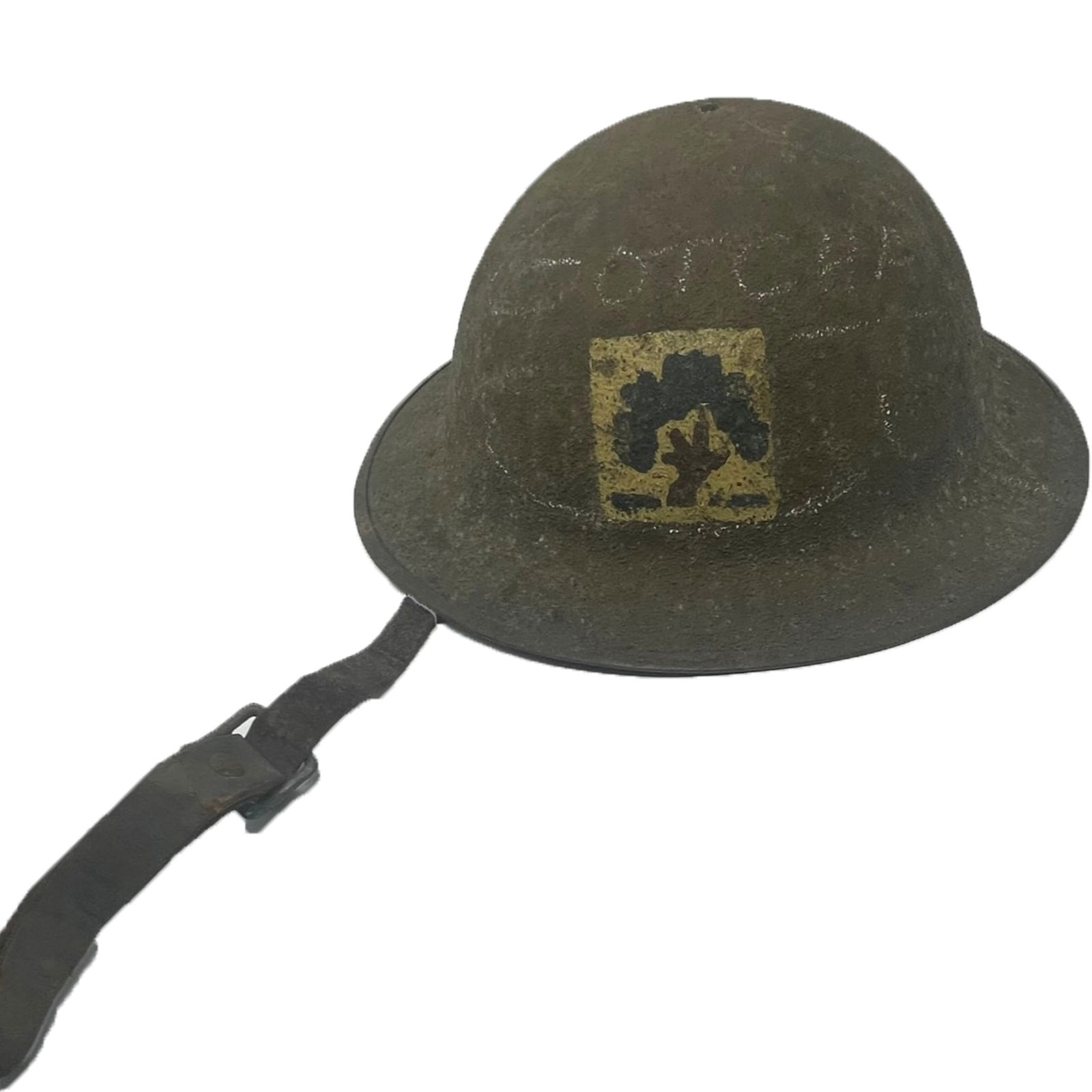 WWI US DOUGHBOY HEMET WITH HAND PAINTED INSIGNIA (1 of 6)