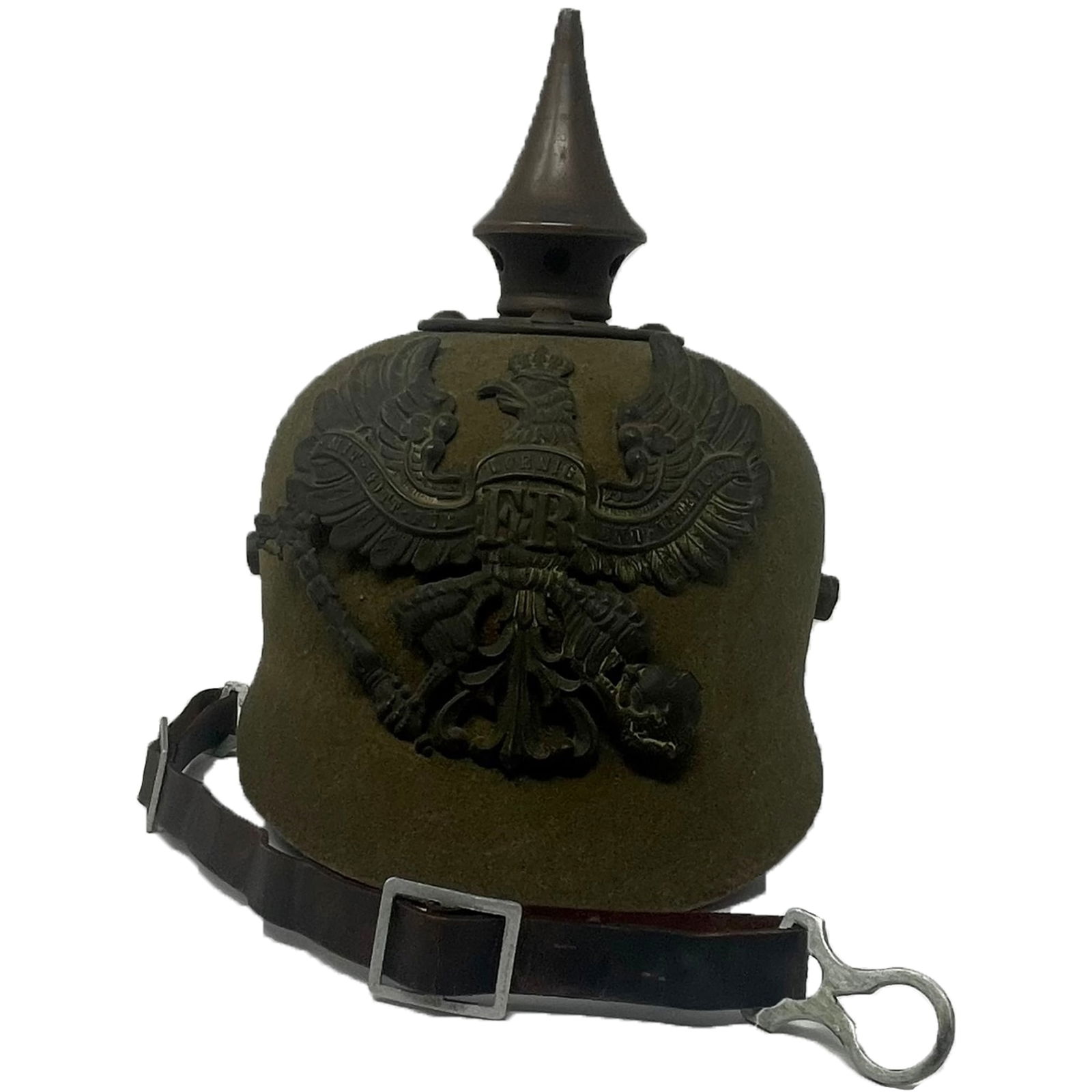 WW1 GERMAN PRUSSIAN ERSATZ SPIKED HELMET (1 of 6)