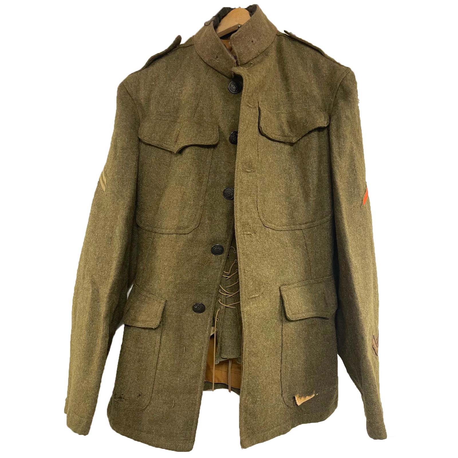 RARE WWI US ARMY DOUGHBOY JACKET COAT WITH PANTS / BELT (1 of 10)