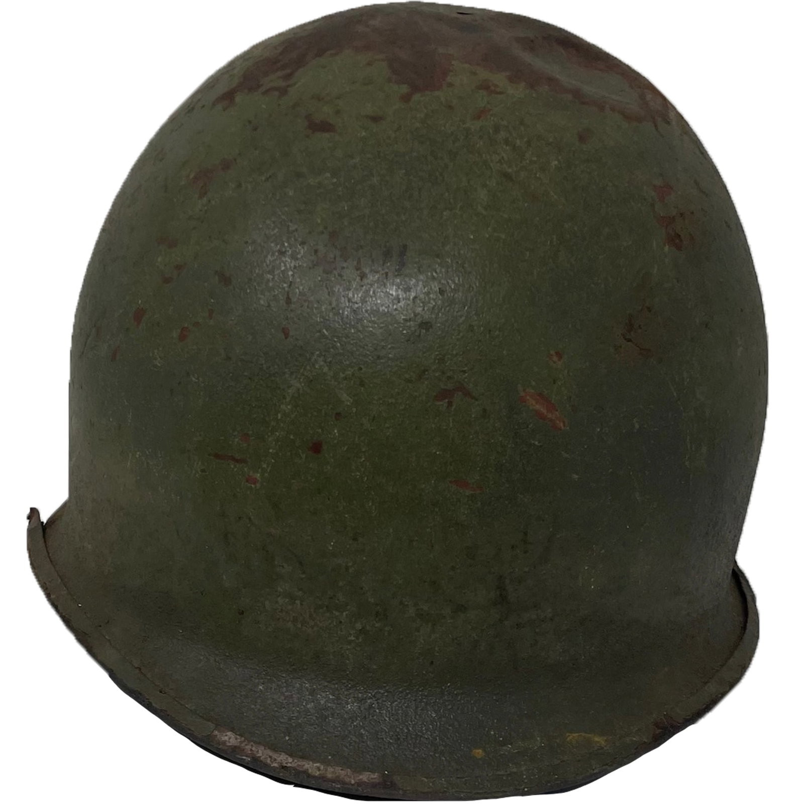 US ARMY WWII M1 HELMET WITH BAND / INNER LINER: Description: US ARMY WWII M1 HELMET WITH BAND / INNER LINER