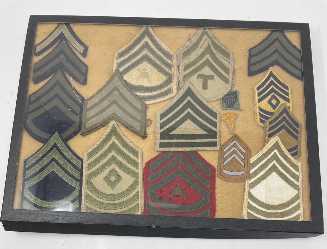 Vintage Assorted Framed US Military Rank Patches (1 of 8)