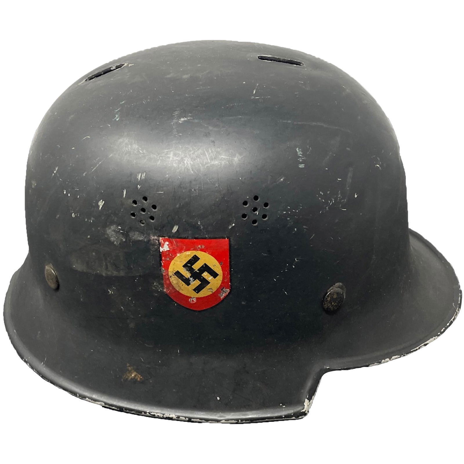 WWII German Double-Decal Civil Police M35 Helmet (1 of 4)