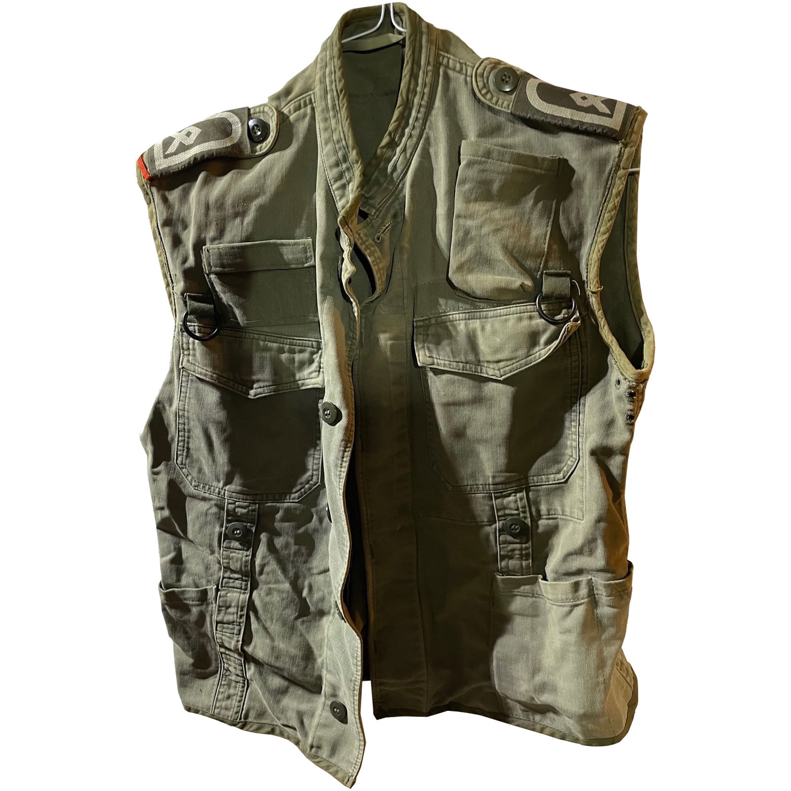 WWII US VEST MILITARY POCKET JACKET w/ INSIGNIAS (1 of 6)