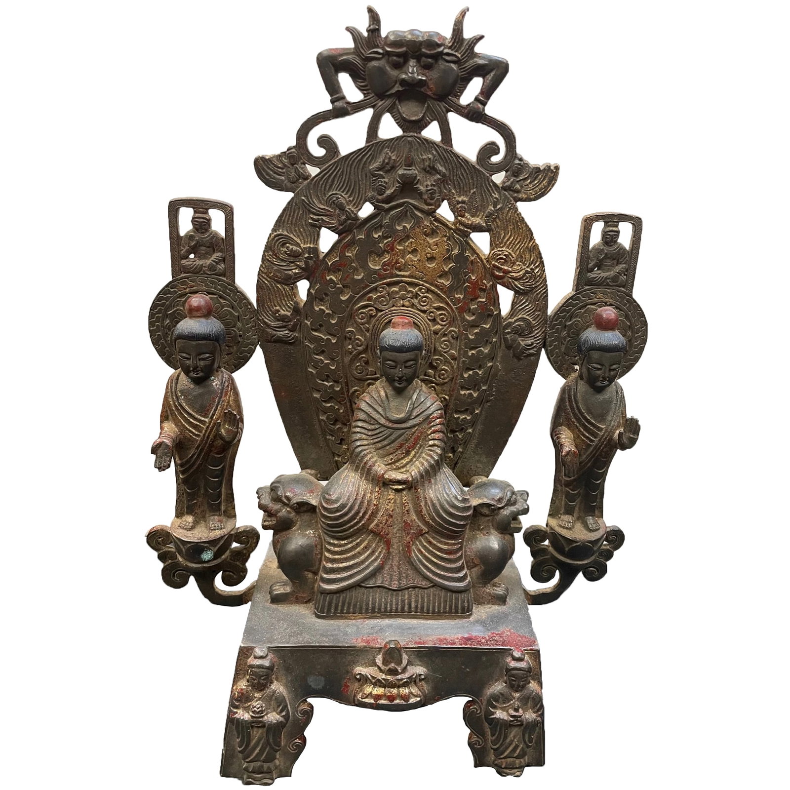 Tibet Bronze Gilt Winged Garuda Buddah Satue: Description: Tibet Bronze Gilt Winged Garuda Buddah Satue; Measurement Approximate:; Material: Bronze