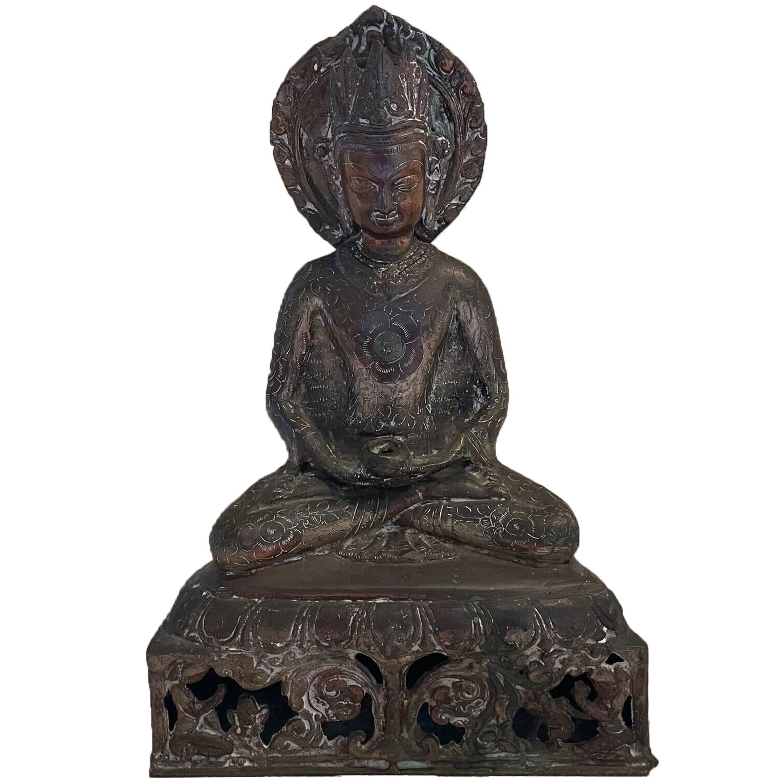 Antique Brass/ copper Guatama Buddha Statue (1 of 5)