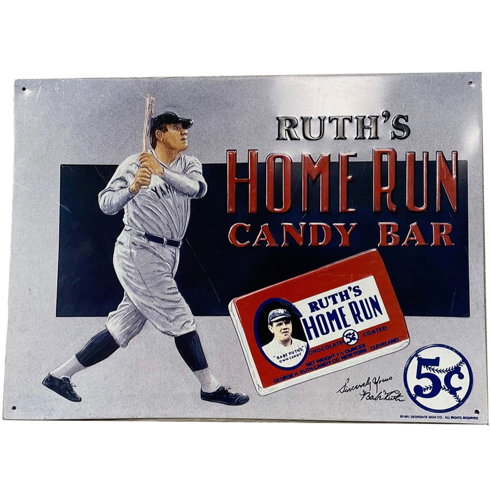 Ruth's Home Run Candy Bar Advertising Sign (1 of 7)