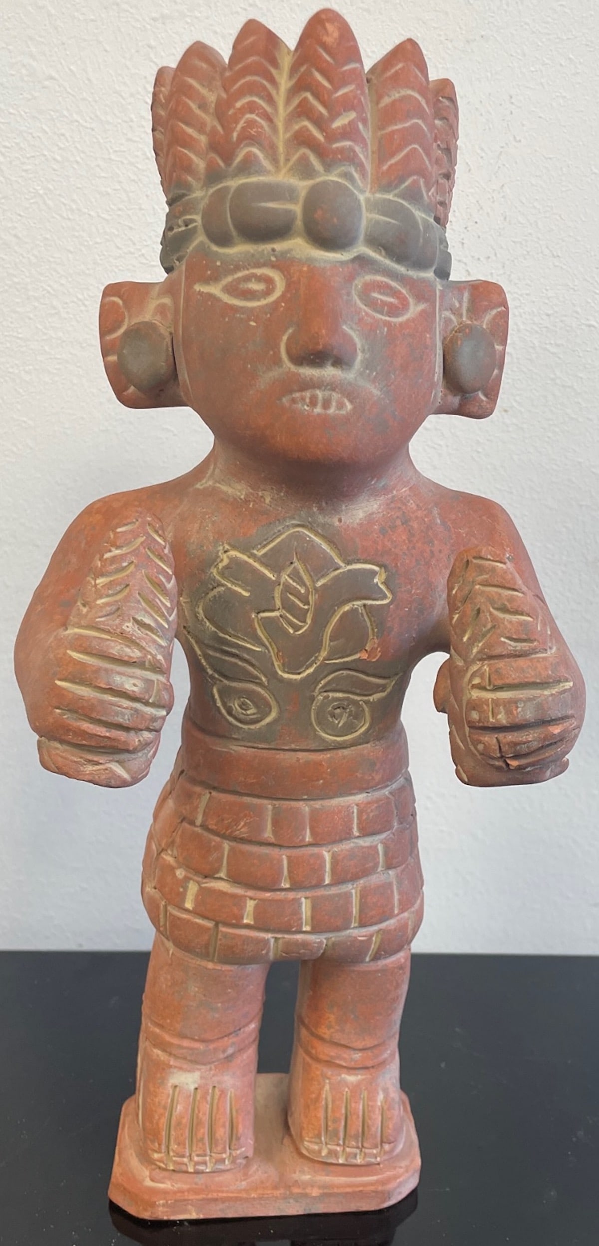 MAYAN TERRACOTTA FOLK ART FIGURINE/ Mexico Chief (1 of 4)