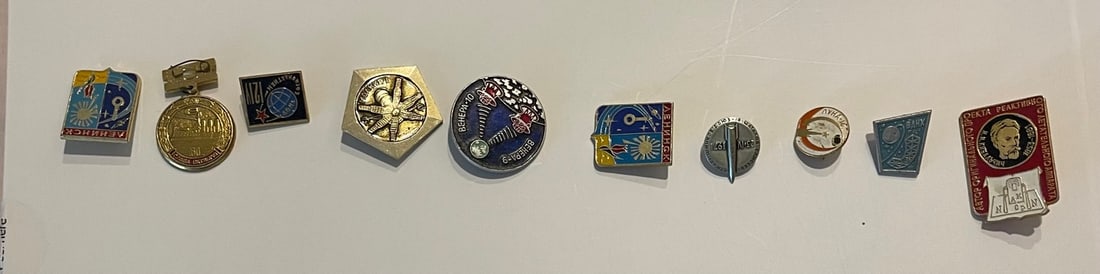 10 Soviet USSR Russian Space Astronautics pins (1 of 2)
