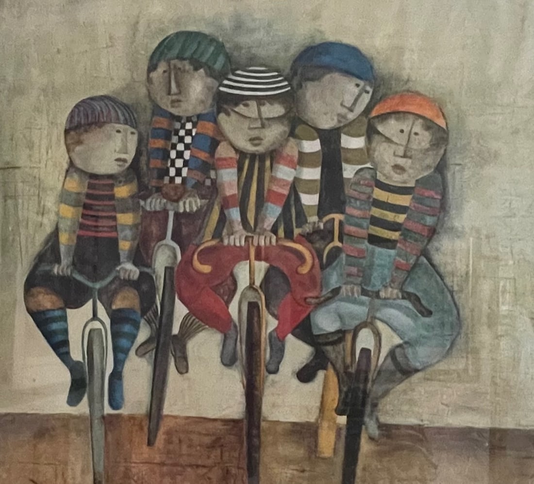 Gracielo Rodo Boulanger Tour de France Lithograph: Description: Gracielo Rodo Boulanger Tour de France Lithograph; Framed Measurement: 29 x 29; Subject Measurement: 23 x 23