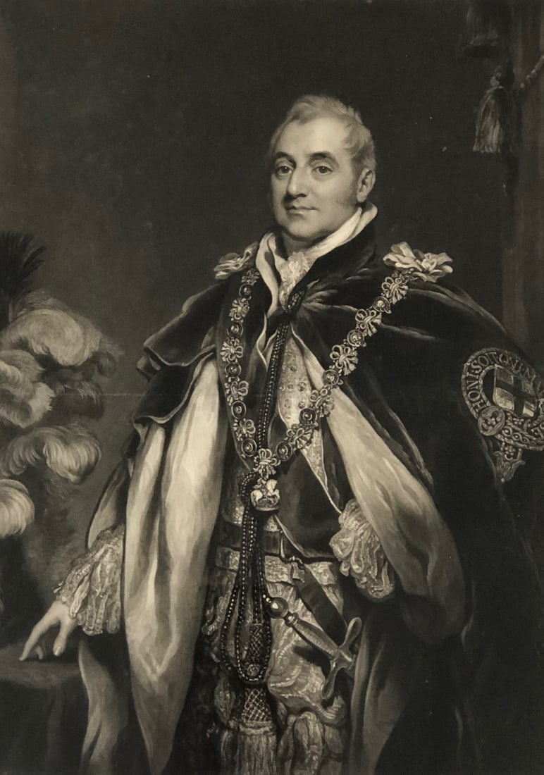 19 th Cen. Charles Turner Portrait Engraving of 6 th Duke of Beaufort: Description: 19th Century Charles Turner Portrait Engraving Etching of 6th Duke of Beaufort. Measurement approximate: 25 x 20 Frame/ 22 x 17 Image ( Inches). Material: Paper