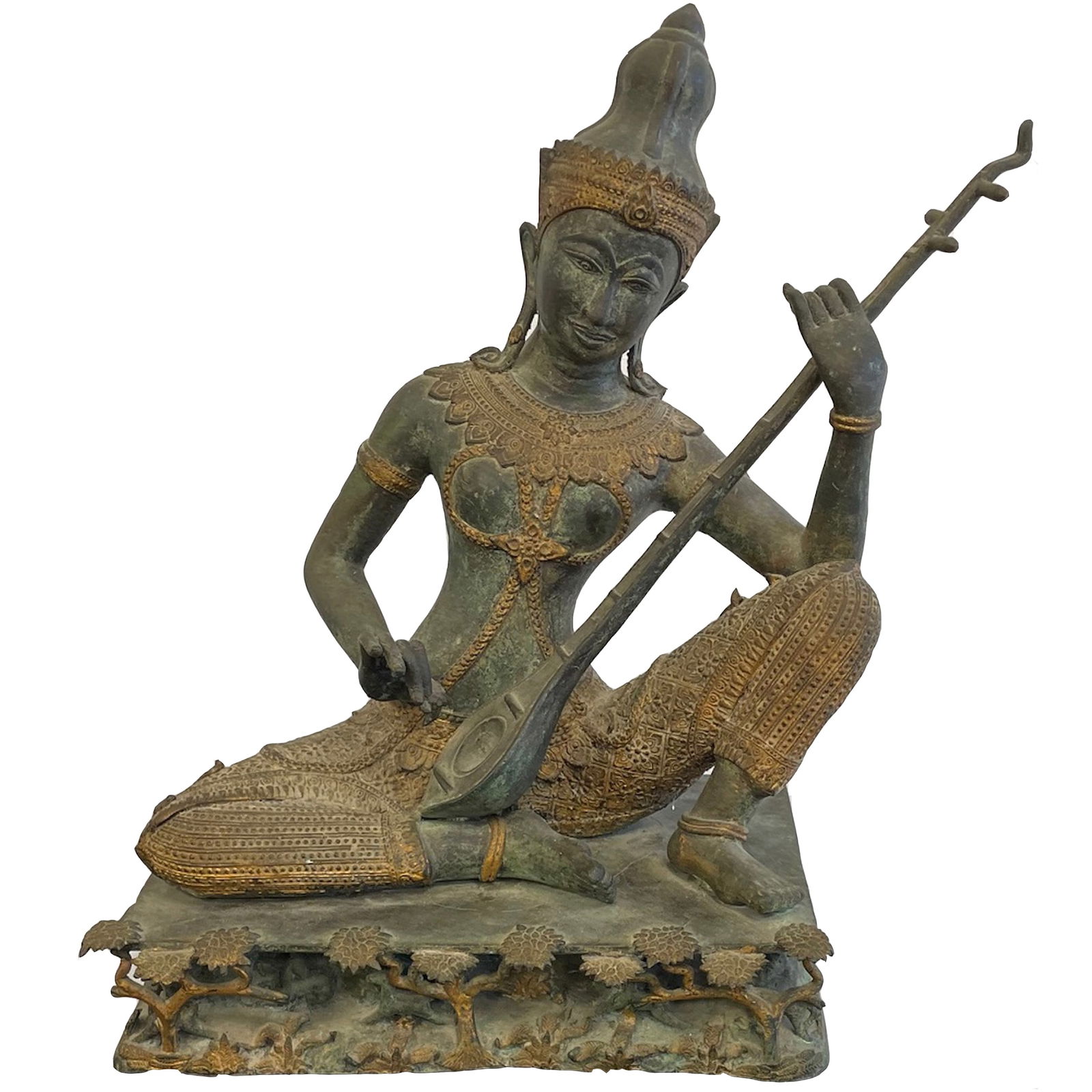 Bronze Thai Prince Musician Playing Instrument (1 of 6)