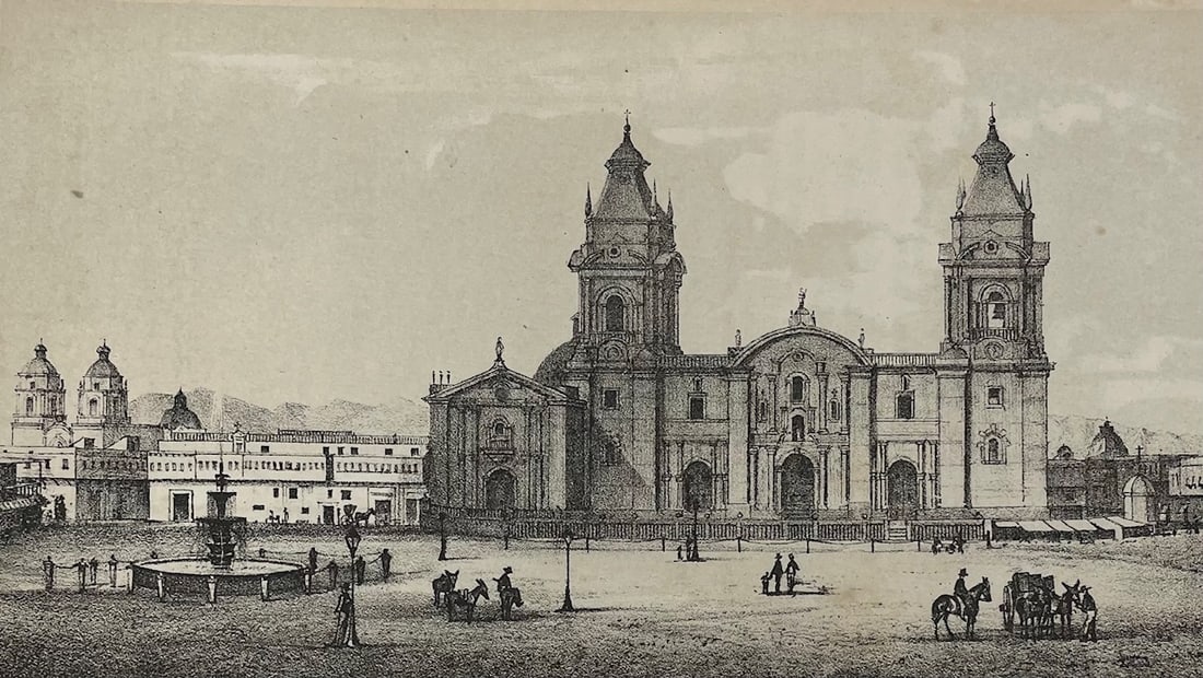 Wagner & McGuigan's Lith, Cathedral of Lima: Description: Wagner & McGuigan's Lith, Cathedral of Lima; Material: Litho Paper; Measurements: No Frame (Framed), 5.50 x 8.75 (No Frame)