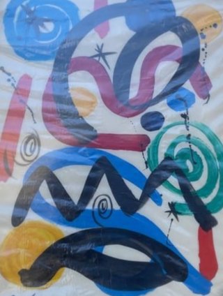 Peter Keil Oil Abstract Painting with Joan Miro Style (1 of 5)