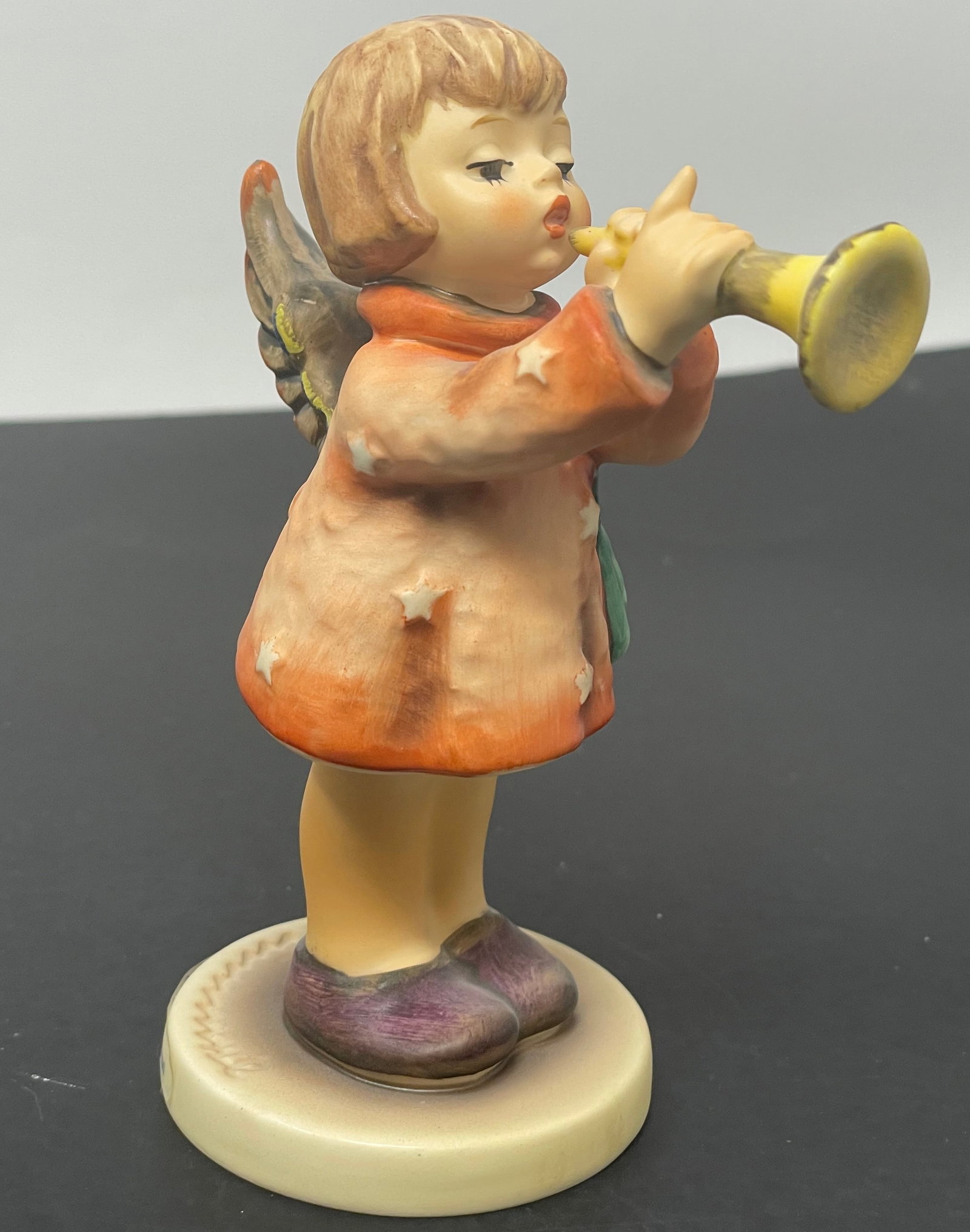 Goebel Hummel Figurine "Joyous News" 27/3: Description: Goebel Hummel Figurine "Joyous News" 27/3; measurement approximate: 4.5"h; material: porcelain