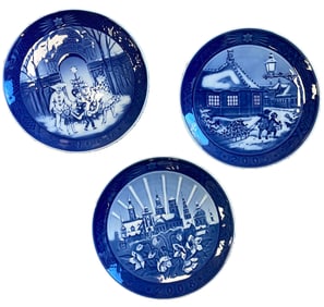 Set of 3 Royal Copenhagen Plates 1990, 2005, 2008