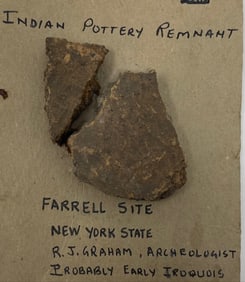 Native American Indian (IROQUOIS) Pottery Remnant/ FARREL SITE, NY