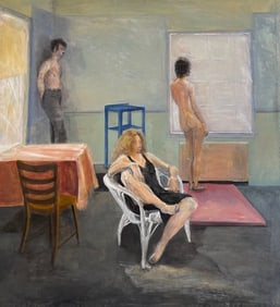 Sybil Ronis Oversized Nude Oil Painting 48 x 50