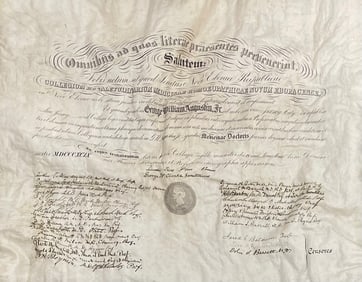 Early 1800s French Academic Certificate / Signed by a number of professors