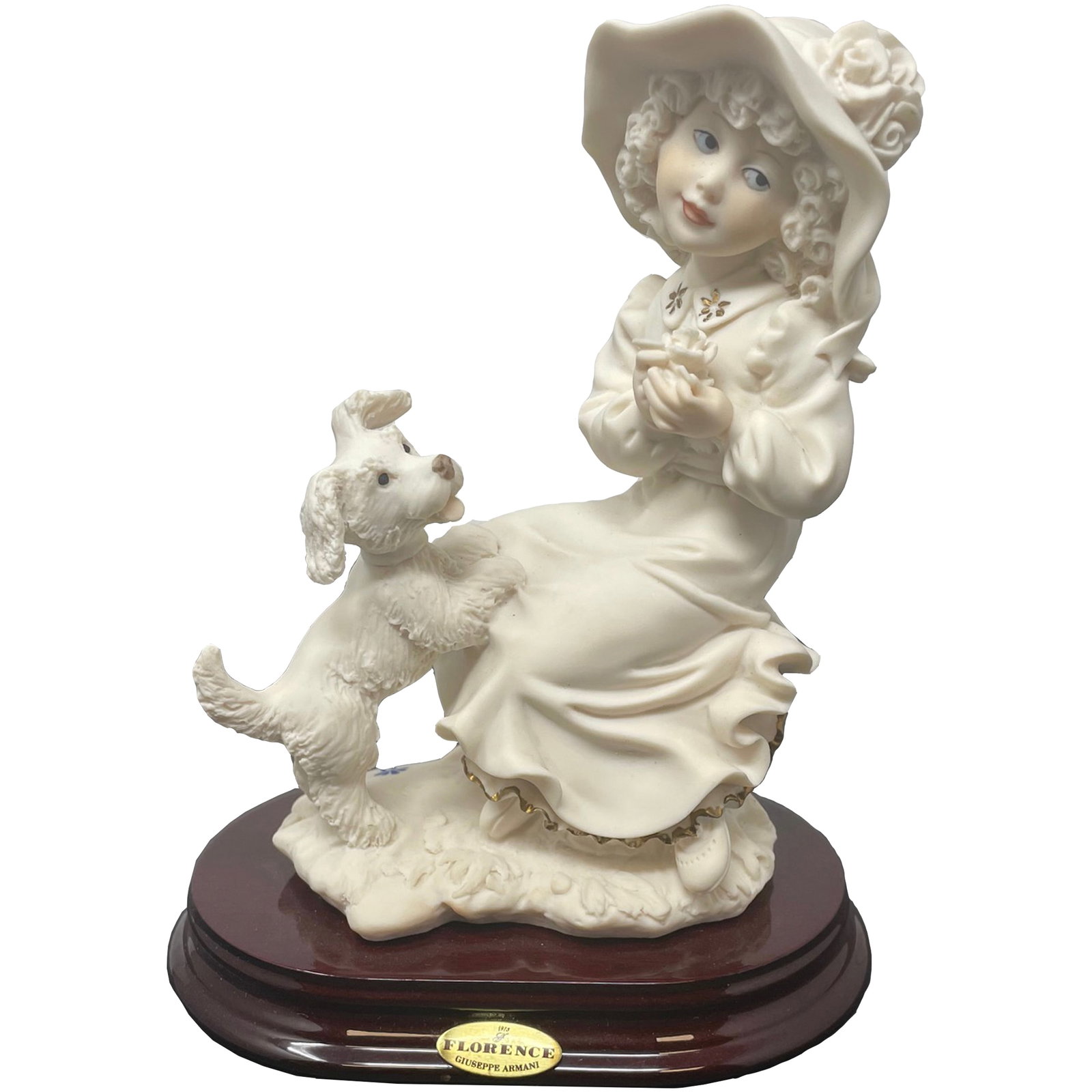 Giuseppe Armani CHERIE Girl w Dog Figurine: Description: Giuseppe Armani CHERIE Girl w Dog Figurine