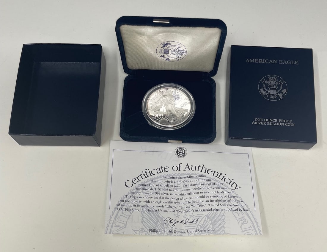 American Eagle One Ounce Proof Silver Bullion Coin 1999 w/ COA (1 of 5)