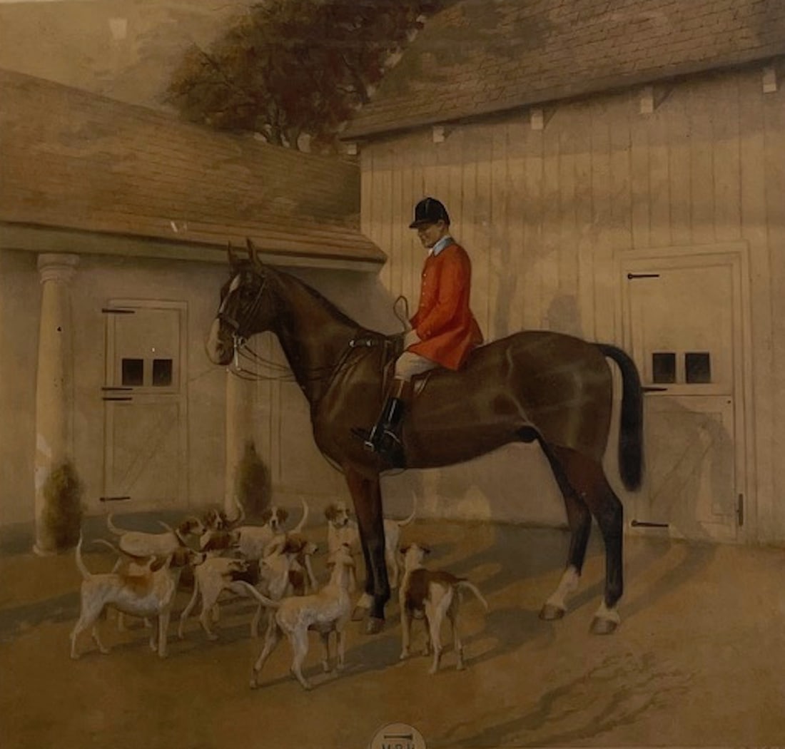 Antique Richard Newton Jr. "Hunting Season" Lithograph Print Signed (1 of 8)