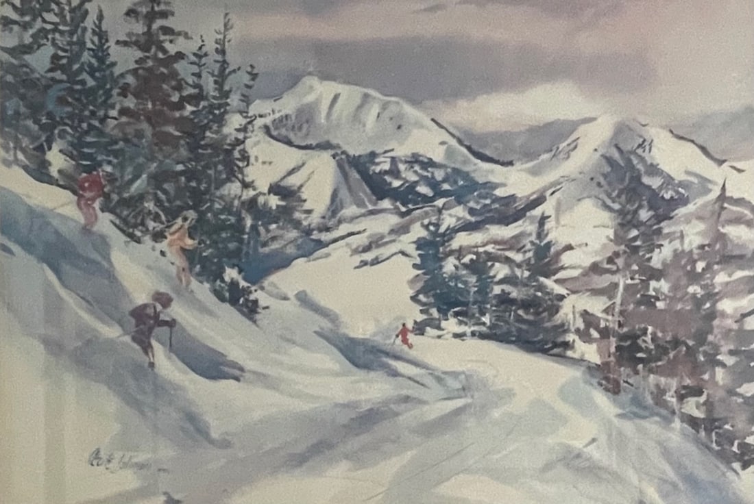 Cecile Johnson Little Reb Run at Deer Valley Watercolor (1 of 5)